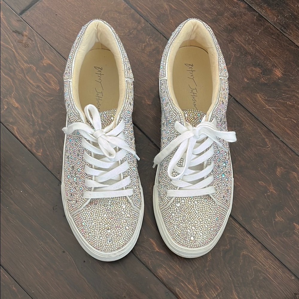 Blue by Betsey Johnson :Sparkle Sneakers with White Laces